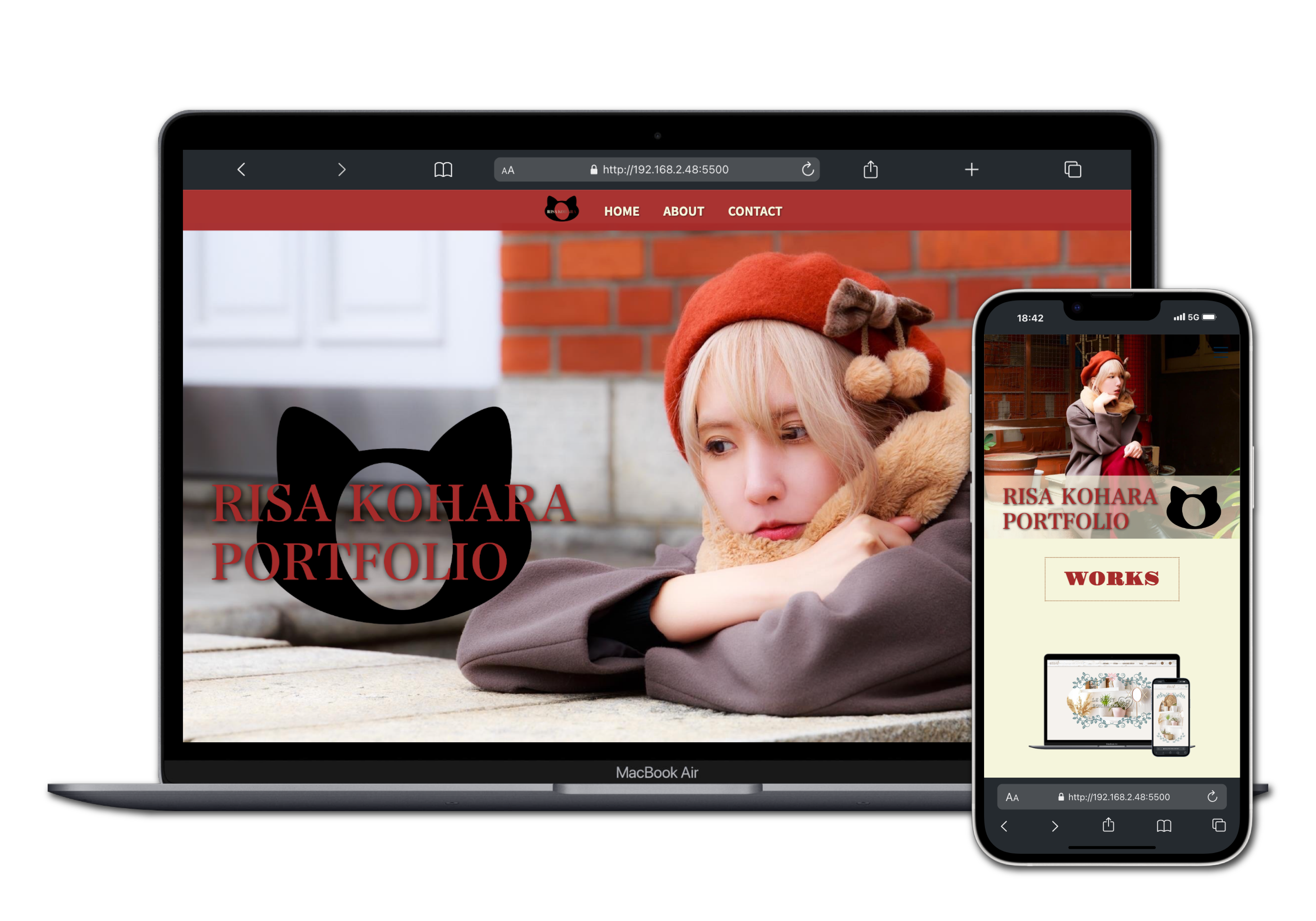 こはらりさのポートフォリオサイト